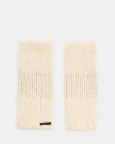 Allsaints Amber Arm Warmers In Ecru White