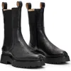 Allsaints Amber Croc Embossed Chelsea Boot In Black