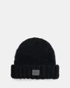 Allsaints Amber Logo Patch Beanie In Black