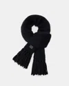 Allsaints Amber Mixed Knitted Scarf In Black