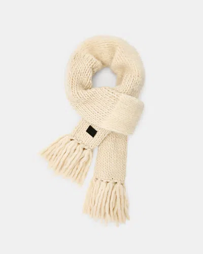 Allsaints Amber Mixed Knitted Scarf In Ecru White
