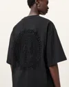 Allsaints Amelie Crochet Oversized Boxy T-shirt In Black