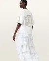 Allsaints Amelie Crochet Oversized Boxy T-shirt In Ecru White