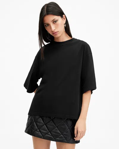 Allsaints Amelie Embroidered Underground T-shirt In Black