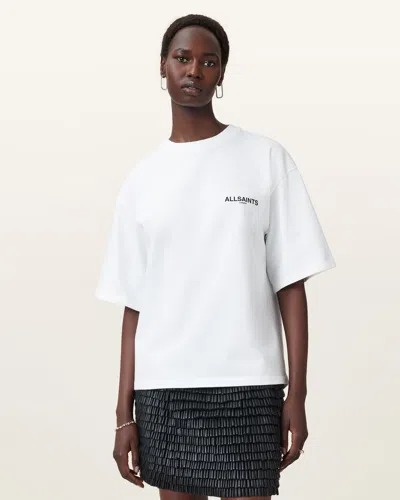 Allsaints Amelie Heaps Oversized T-shirt In Optic White