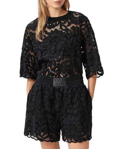 Allsaints Amelie Lace Shorts In Black