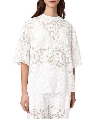 Allsaints Amelie Floral Lace T-shirt In Multi