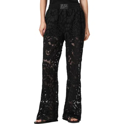 Allsaints Amelie Straight Leg Lace Trousers In Black