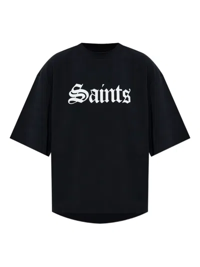 Allsaints Womens Black Amelie Branded-print Cotton-jersey T-shirt