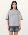 Allsaints Amelie Pearl Oversized T-shirt In Grey Marl