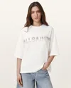 Allsaints Amelie Embroidered Underground T-shirt In Optic White