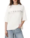 Allsaints Amelie Pearl Oversized Tee In Optic White