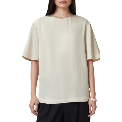 Allsaints Amelie Satin T-shirt In Tofu White
