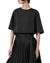 Allsaints Amelie Satin Tee In Black