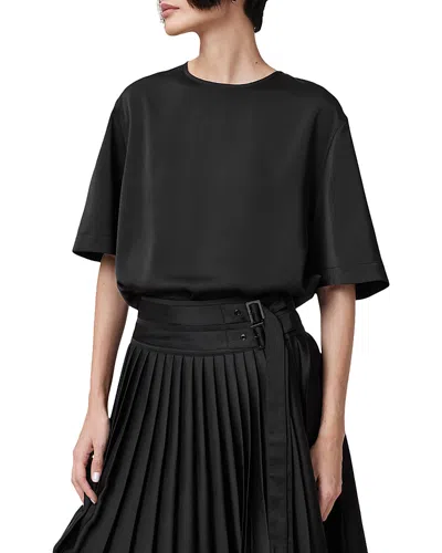 Allsaints Amelie Satin Tee In Black