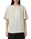 Allsaints Amelie Satin T-shirt In Tofu White