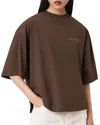 Allsaints Cotton Amelie Oversized Underground T-shirt In Brown