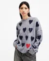 Allsaints Amora Sweater In Grey Marl/ink Blue