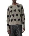 Allsaints Amora Jacquard Brushed Sweater In Gray