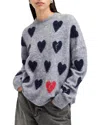 Allsaints Amora Sweater In Grey Marl/ink Blue