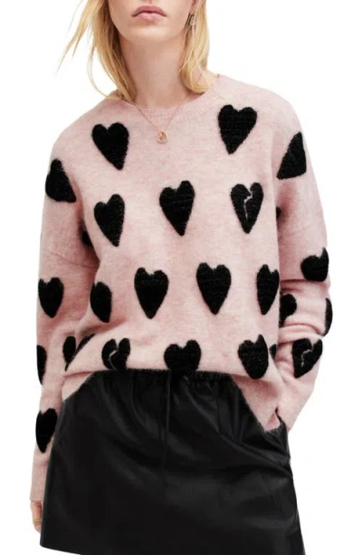 Allsaints Amora Wool & Alpaca Blend Sweater In Pink