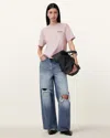 Allsaints Amore Lisa Boxy Crew Neck T-shirt In Floss Pink