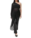 Allsaints Anaya Asymmetric Sheer Top In Black