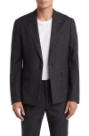 Allsaints Androm Metallic Pinstripe Blazer In Charcoal Grey