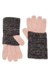 Allsaints Angled Stitch Marled Gloves In Pink