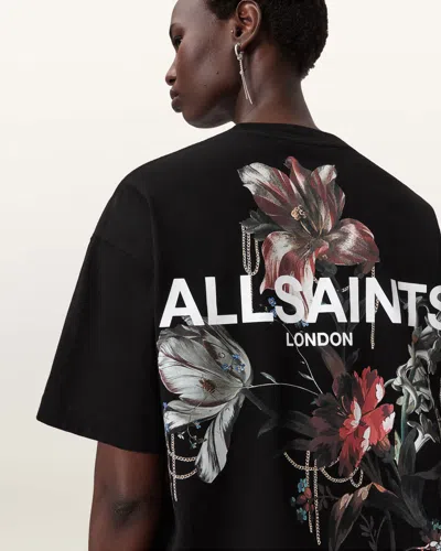 Allsaints Ania Etta Oversized T-shirt In Black