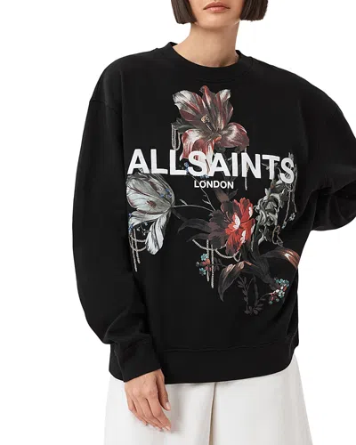 Allsaints Ania Etta Oversized Sweatshirt In Black