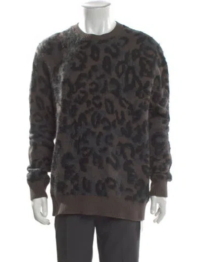 Pre-owned Allsaints Animal Print Crew Neck Pullover In Brown
