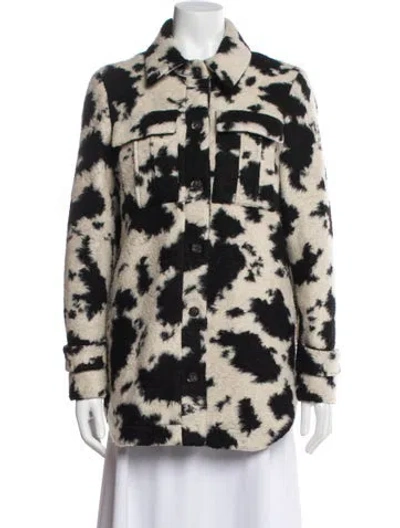 Pre-owned Allsaints Animal Print Faux Fur Jacket In Neutral