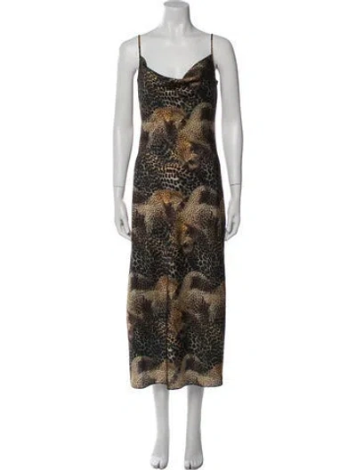Pre-owned Allsaints Animal Print Long Dress In Multi