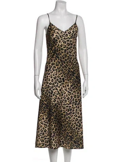 Pre-owned Allsaints Animal Print Long Dress In Multi