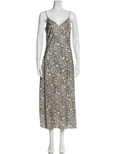 Pre-owned Allsaints Animal Print Long Dress In Multi