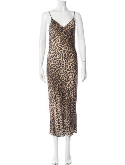 Pre-owned Allsaints Animal Print Long Dress In Multi