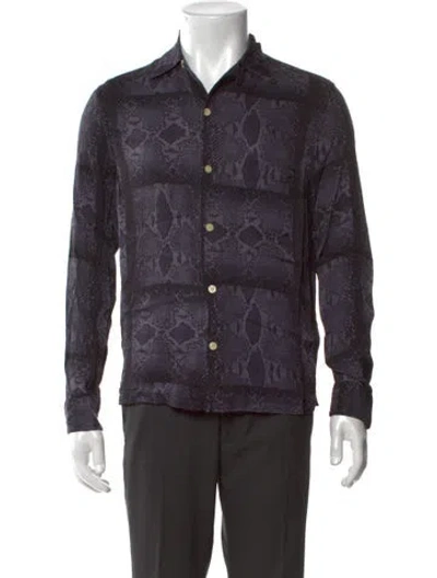 Pre-owned Allsaints Animal Print Long Sleeve Shirt In Brown