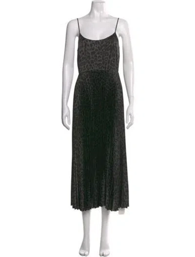 Pre-owned Allsaints Animal Print Midi Length Dress In Black