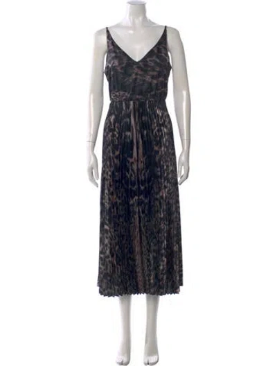 Pre-owned Allsaints Animal Print Midi Length Dress In Multi