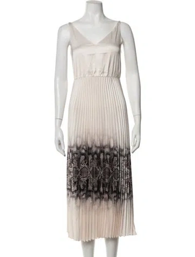 Pre-owned Allsaints Animal Print Midi Length Dress In Neutrals