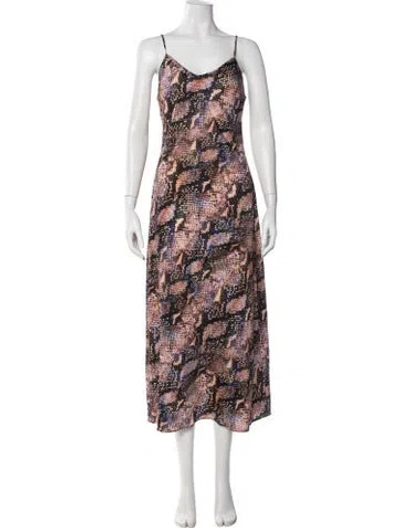 Pre-owned Allsaints Animal Print Midi Length Dress W/ Tags In Multi