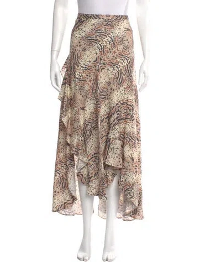 Pre-owned Allsaints Animal Print Midi Length Skirt In Multi