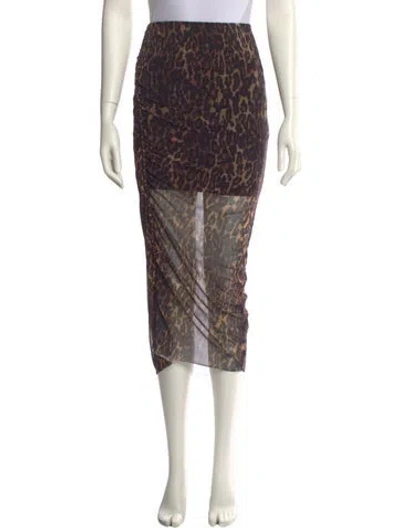 Pre-owned Allsaints Animal Print Midi Length Skirt In Multi
