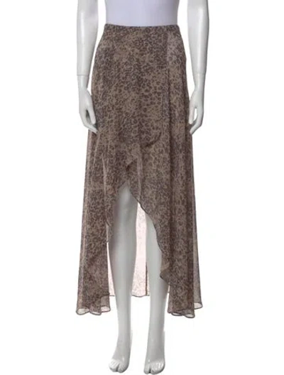 Pre-owned Allsaints Animal Print Midi Length Skirt In Neutral