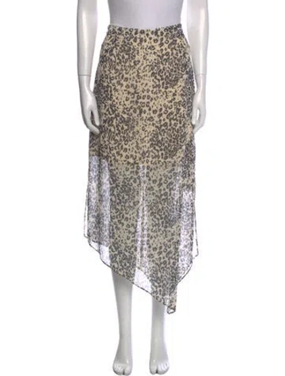 Pre-owned Allsaints Animal Print Midi Length Skirt In Neutral