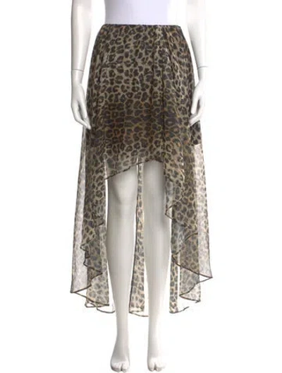 Pre-owned Allsaints Animal Print Midi Length Skirt In Neutral