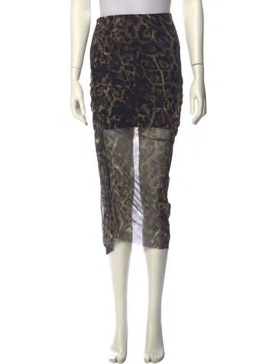 Pre-owned Allsaints Animal Print Midi Length Skirt W/ Tags In Multi