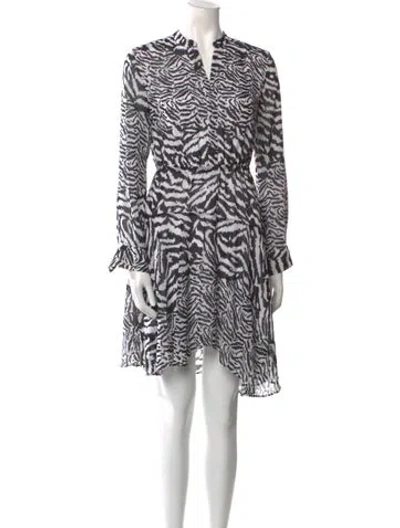 Pre-owned Allsaints Animal Print Mini Dress In Black