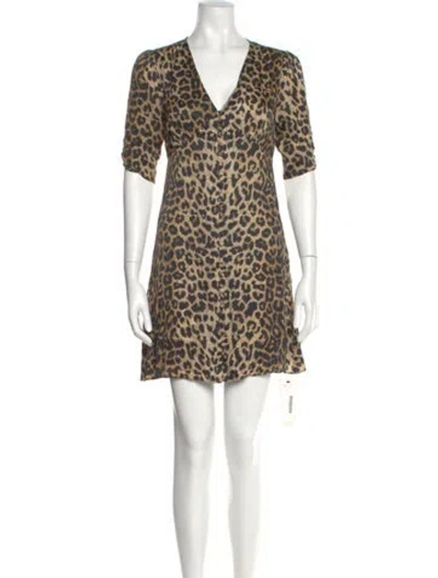 Pre-owned Allsaints Animal Print Mini Dress In Black